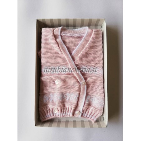 Incrociatino neonato in cotone 100% ricamato femminuccia. C020