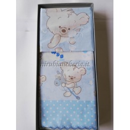 100% cotone ricamo orso trapuntato lenzuola neonato bambini culla